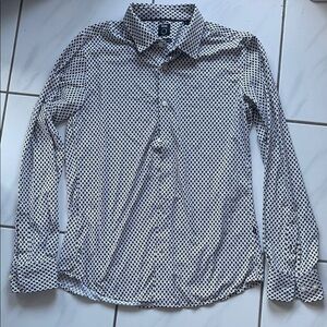 Boss Monochrome Geometric Button Down Shirt Slim Fit